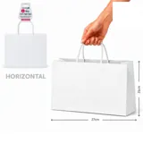Craft Paper Bags Horizontal White 28cm X 22cm X 10cm 2pk – image 4