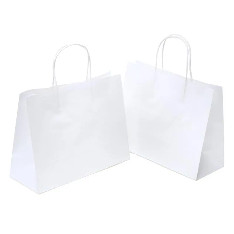 Craft Paper Bags Horizontal White 28cm X 22cm X 10cm 2pk – image 2