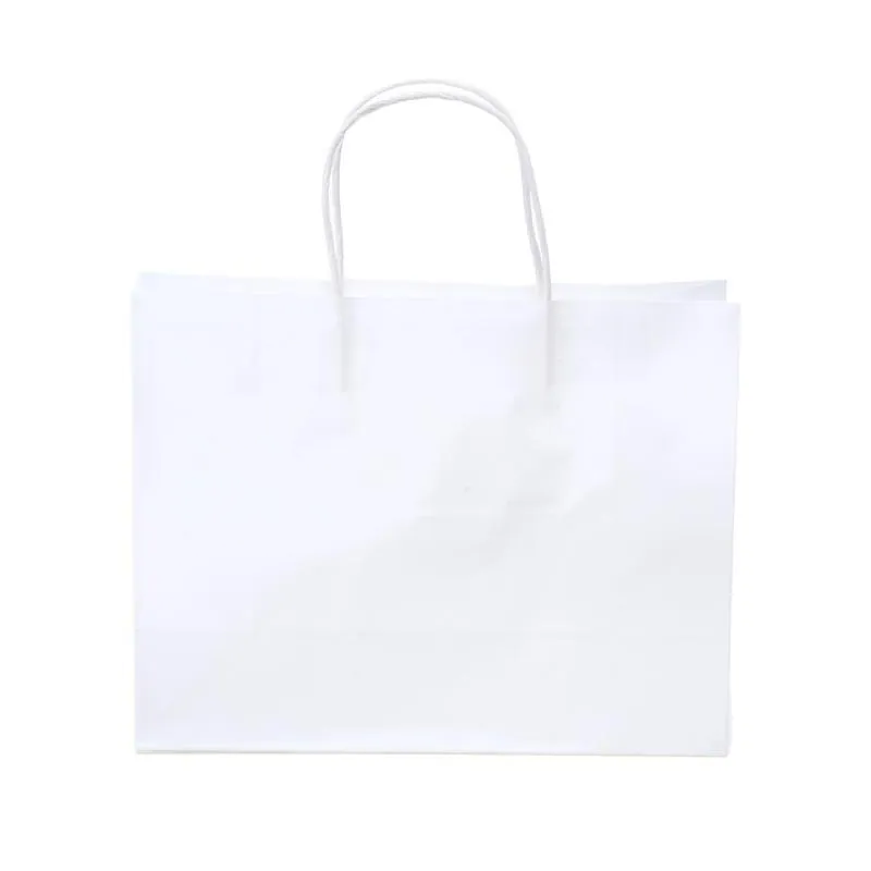 Craft Paper Bags Horizontal White 28cm X 22cm X 10cm 2pk – image 3