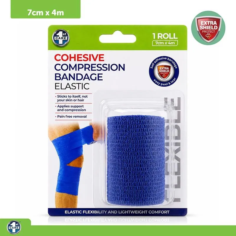 Christmas Cohesive Self-Adherent Elastic Compression Bandage 7cm X 4m - Blue – image 4