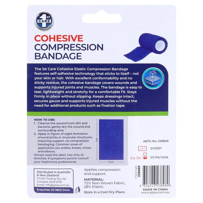 Christmas Cohesive Self-Adherent Elastic Compression Bandage 7cm X 4m - Blue – image 3