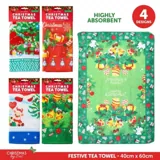 Tea Towel Christmas 1pc 40cm X 60cm Multi-Colour 4 Assorted Designs – image 4
