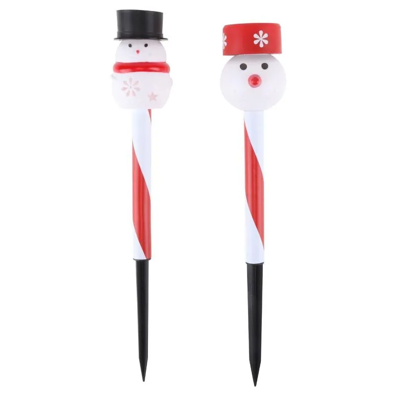 Christmas Stake Light Solar Candy Cane Snowman 1LED 36cm 2 Assorted Types Cool White 1 Function – image 2