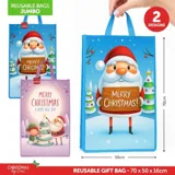 Gift Bag Reusable Christmas - Jumbo 70cm X 50cm X 16cm 2 Assorted Designs – image 4