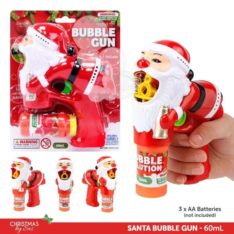 Toy Bubble Gun Christmas 1pk 60ml Santa/Red – image 4