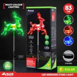Christmas Stake Light Solar Reindeer 1LED 13cm X 11cm X 83cm Multi Colour 1 Function Colour Changing – image 4
