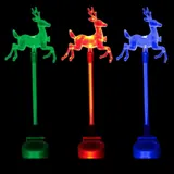 Christmas Stake Light Solar Reindeer 1LED 13cm X 11cm X 83cm Multi Colour 1 Function Colour Changing – image 2