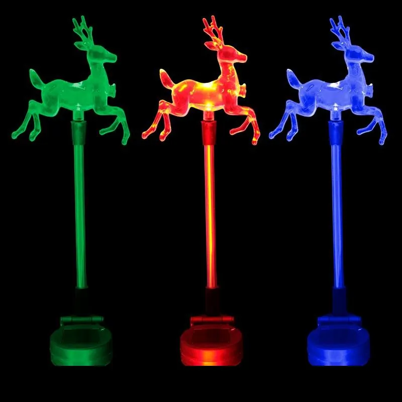 Christmas Stake Light Solar Reindeer 1LED 13cm X 11cm X 83cm Multi Colour 1 Function Colour Changing – image 2