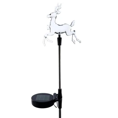 Christmas Stake Light Solar Reindeer 1LED 13cm X 11cm X 83cm Multi Colour 1 Function Colour Changing