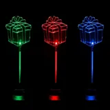 Christmas Stake Light Solar Gift Box 1LED 13cm X 11cm X 86cm Multi Colour 1 Function Colour Changing – image 2
