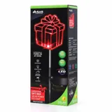 Christmas Stake Light Solar Gift Box 1LED 13cm X 11cm X 86cm Multi Colour 1 Function Colour Changing – image 3
