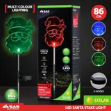 Christmas Stake Light Solar Santa 1LED 14cm X 10cm X 86cm Multi Colour 1 Function Colour Changing – image 4