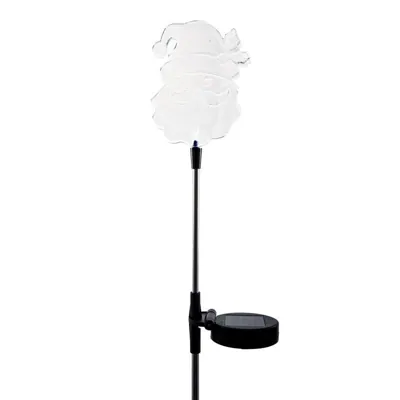 Christmas Stake Light Solar Santa 1LED 14cm X 10cm X 86cm Multi Colour 1 Function Colour Changing