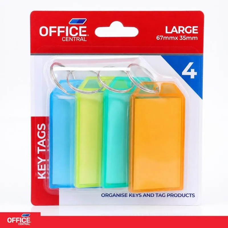 Key Tags Large Colour 6.7cm X 3.5cm 4pc – image 4