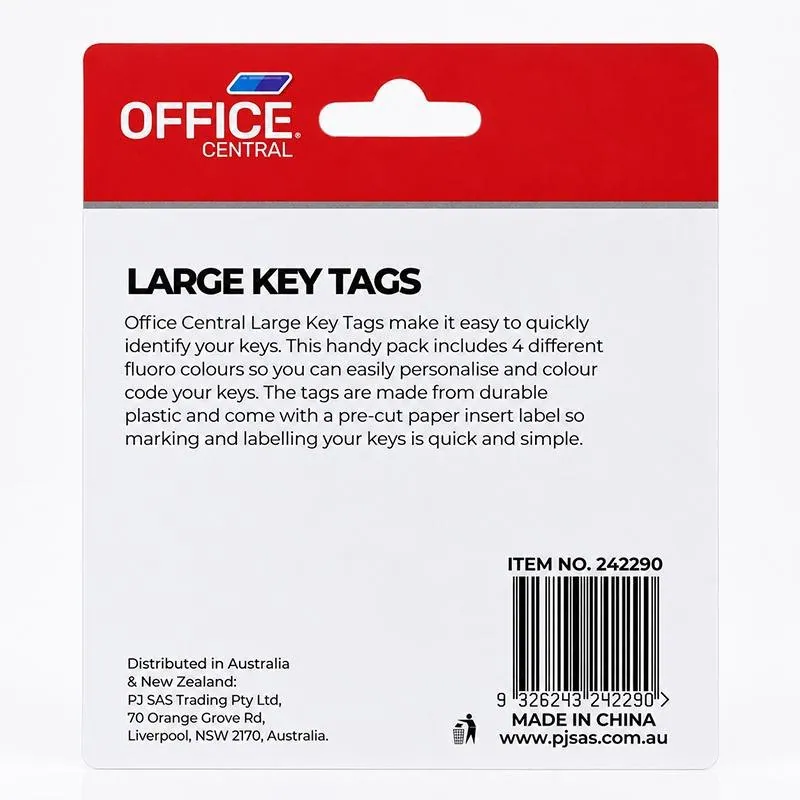 Key Tags Large Colour 6.7cm X 3.5cm 4pc – image 3