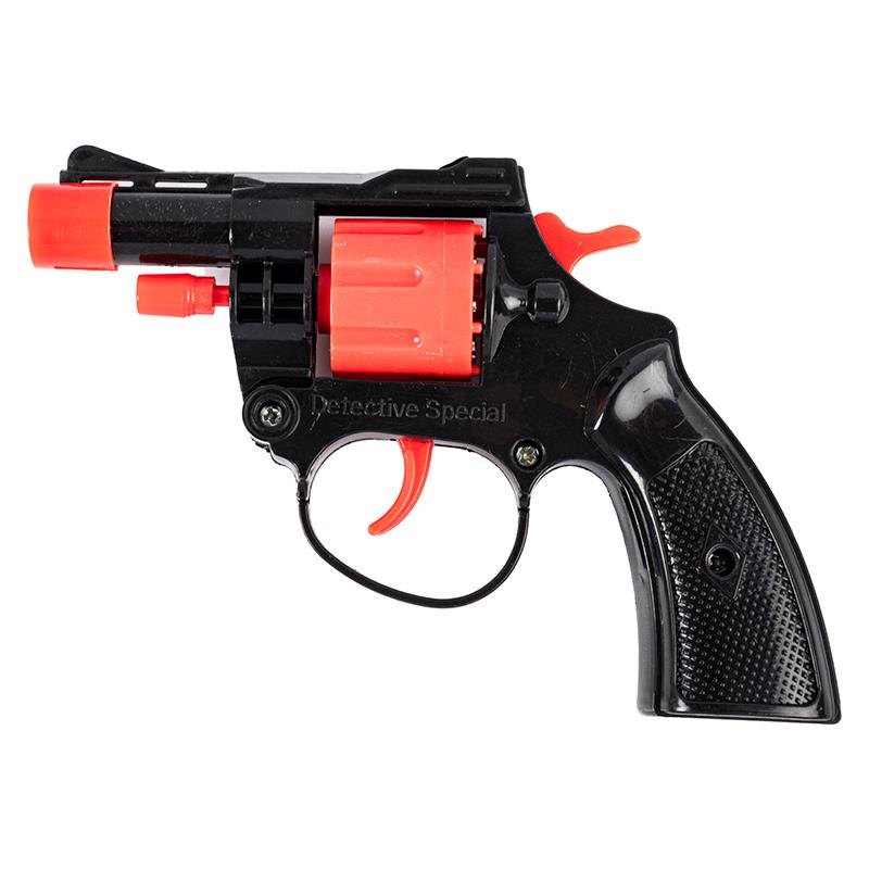 Toy Cap Gun Revolver, Black (Uses 8-Shot Ring Caps) — photo 2 of 3