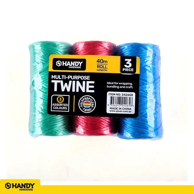 Polypropylene Traditional Rope Green, Red & Blue 40m 3pk – image 4