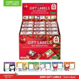 Gift Tag Adhesive Christmas Jumbo 60pk 7cm X 6cm 6 Assorted Designs – image 4