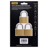 Padlock Keyed Alike 37mm Includes 2 Keys Per Lock 3pk – image 3