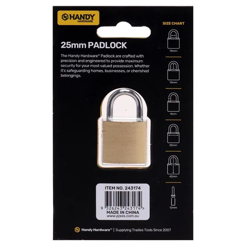 Padlock 25mm Includes 3 Keys 1pk – image 3