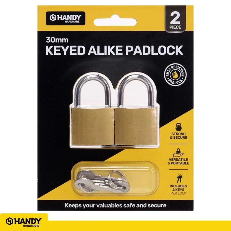 Padlock Keyed Alike 30mm Includes 2 Keys Per Lock 2pk – image 4