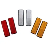 Adhesive Reflectors 98mm X 32mm X 8mm 3 Assorted Colours Per Carton, Red, White & Orange 2pk – image 1