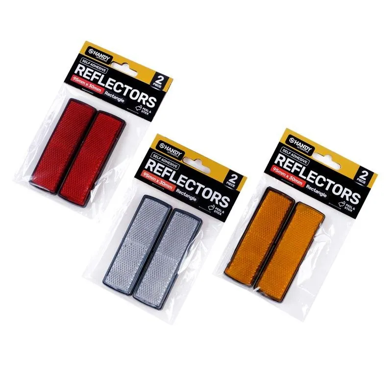 Adhesive Reflectors 98mm X 32mm X 8mm 3 Assorted Colours Per Carton, Red, White & Orange 2pk – image 3
