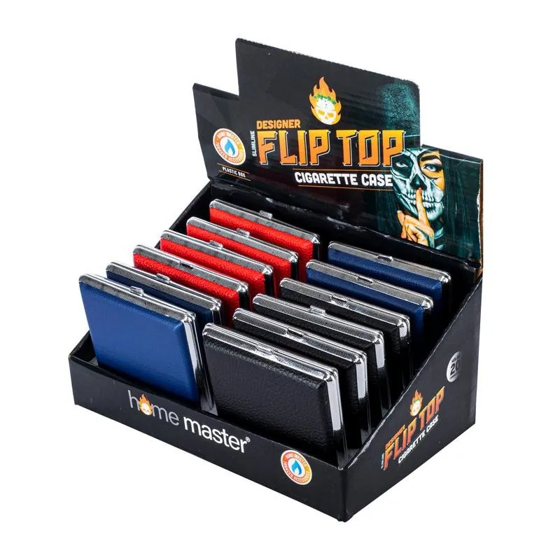 Cigarette Case Flip Top Slimline Holds 20 - 9.8cm X 9.5cm X 1.8cm - 3 Assorted – image 3