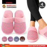 Slippers Adults Slip on Horizontal Stripe 4 Assorted Colours Mens & Womens Sizes Assorted – image 4