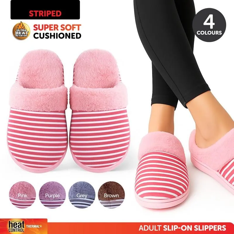 Slippers Adults Slip on Horizontal Stripe 4 Assorted Colours Mens & Womens Sizes Assorted – image 4