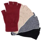 Gloves Fingerless Womens Basic Knit Black, Beige, Maroon, Grey – image 1