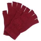 Gloves Fingerless Womens Basic Knit Black, Beige, Maroon, Grey – image 2