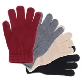 Gloves Womens Basic Knit Black, Beige, Maroon & Grey – image 1