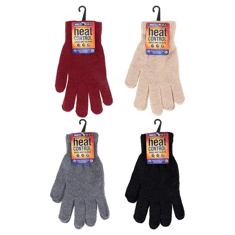 Gloves Womens Basic Knit Black, Beige, Maroon & Grey – image 3