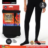 Apparel Tights Womens Heat Control Thermal Fleece Lined Black 3 Sizes: S,m,l – image 4
