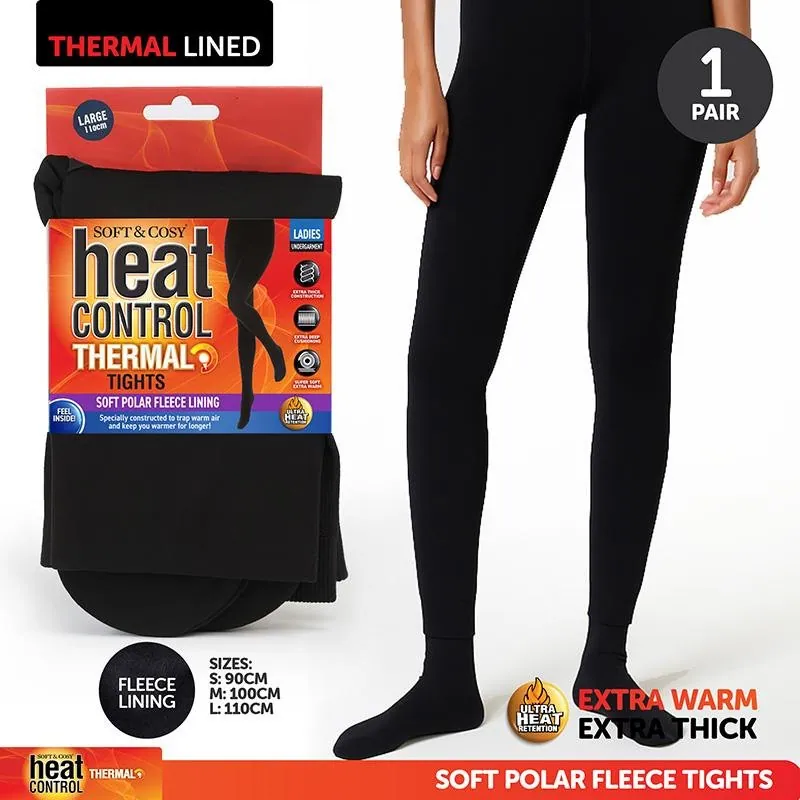 Apparel Tights Womens Heat Control Thermal Fleece Lined Black 3 Sizes: S,m,l – image 4