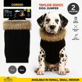 Dog Jumper Corded Design Taylor Series Grey/Black 25cm, 35cm & 45cm – image 4