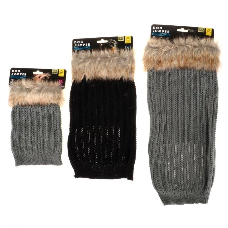 Dog Jumper Corded Design Taylor Series Grey/Black 25cm, 35cm & 45cm – image 3