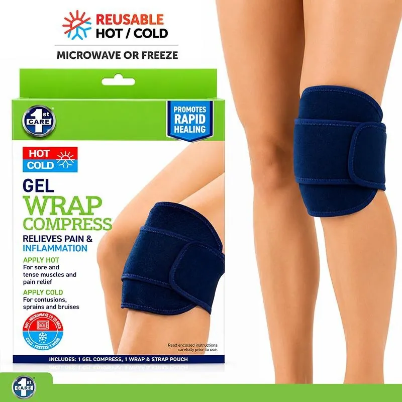 Hot or Cold Gel Compress (Knee, Elbow, Ankle) - Includes: Gel Pack (13cm X 18cm) + Wrap & Strap Pouch – image 4