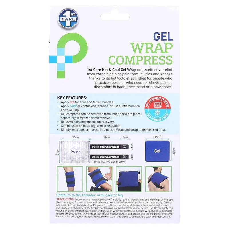 Hot or Cold Gel Compress (Shoulder, Back, Thigh) - Includes: Gel Pack (21.5cm X 25cm) + Wrap & Strap Pouch – image 3