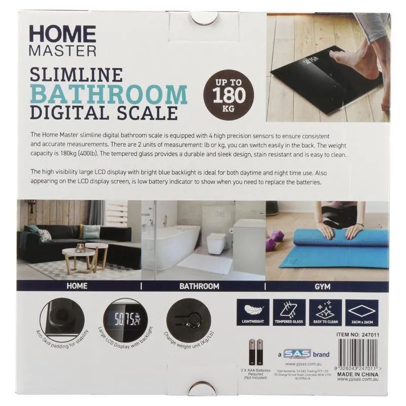 Scales Bathroom Slimline 26cm X 26cm Battery Operated (2 X AAA Batteries Not Included) – image 3