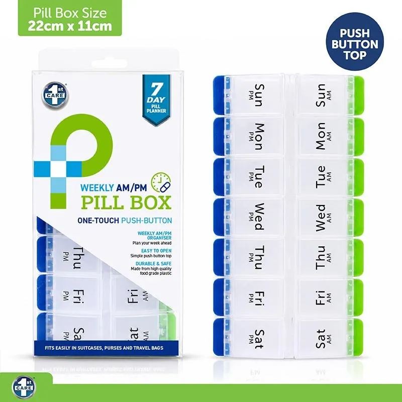 Pill Box Organiser Premium Double Row Am/pm - 7 Day/14 Slot – image 3