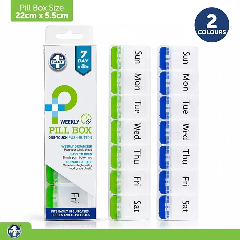 Pill Box Organiser Premium Weekly - Assorted Blue, Green – image 4