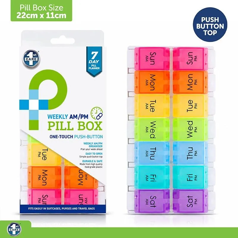 Pill Box Organiser Premium Double Row Am/pm with Removable Compartments - 7 Day/14 Slot – image 4