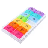 Pill Box Organiser Premium Double Row Am/pm with Removable Compartments - 7 Day/14 Slot – image 1