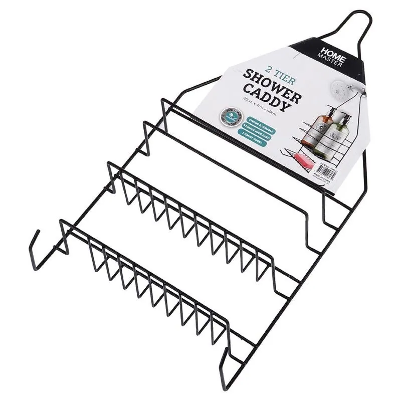 Shower Caddy - 2 Tier 25cm X 9cm X 48cm - Black – image 3