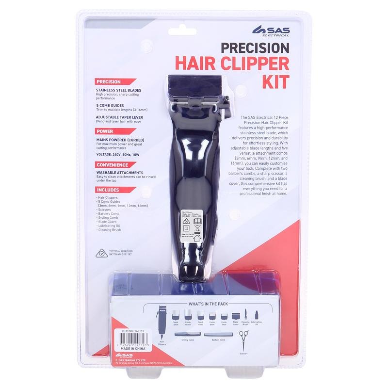 Hair Clipper Kit 12 Piece, Corded 240V — photo 4 of 4