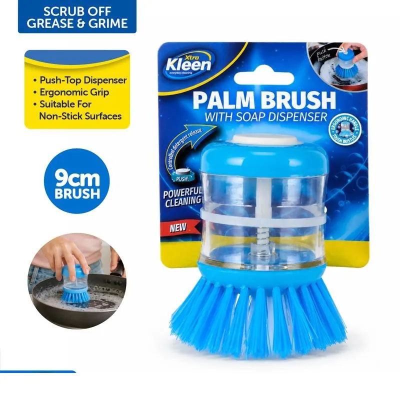 Palm Dish Brush with Soap Dispenser 9cm X 5.5cm – image 4