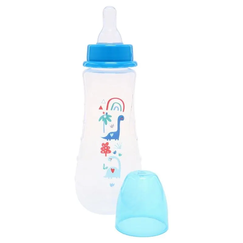 Baby Bottle Narrow Neck Side Grip 250ml 6mths+ Fast Flow Silicone Teat Pink & Blue Bpa Free – image 2