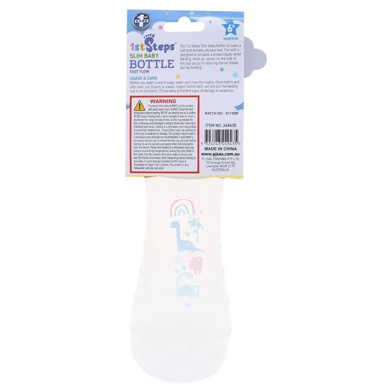 Baby Bottle Narrow Neck Side Grip 250ml 6mths+ Fast Flow Silicone Teat Pink & Blue Bpa Free – image 3
